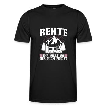 Camping Rente Campen Geschenk - Männer Funktions-T-Shirt - Schwarz - Vorne - AI Model Male 178 dark (178cm)