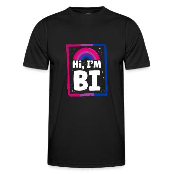 Bisexuel Bi Pride Drapeau Salut, Je suis Bi - T-shirt sport Homme - noir - Devant - AI Model Male 178 dark (178cm)