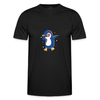Penguin Ice South Pole Penguin Snow Bird Gift - Men's Functional T-Shirt - black - Front - AI Model Male 178 dark (178cm)