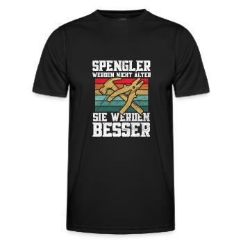 Klempner Spengler werden besser Retro - Männer Funktions-T-Shirt - Schwarz - Vorne - AI Model Male 178 dark (178cm)
