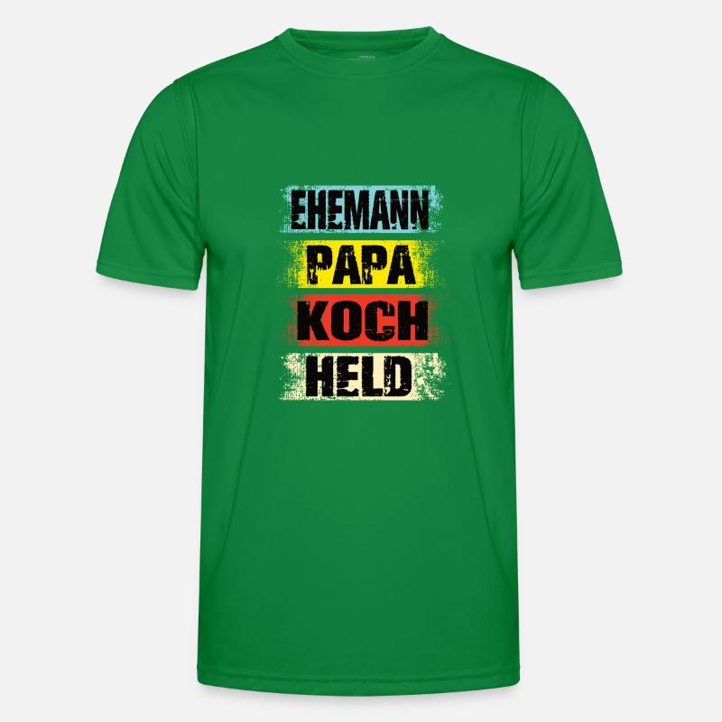 Ehemann Papa Koch Held Männer Funktions-T-Shirt