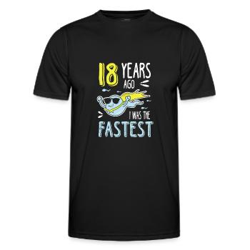Il y a 18 ans, j’étais le 18e anniversaire le plus rapide - T-shirt sport Homme - noir - Devant - AI Model Male 178 dark (178cm)