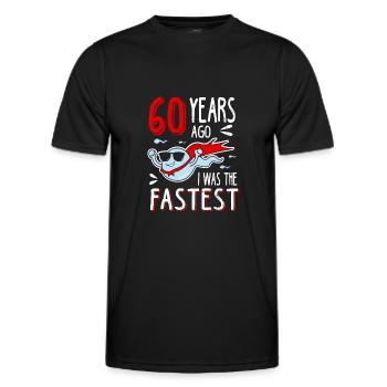 60 Years Ago I Was The Fastest 60. Geburtstag - Männer Funktions-T-Shirt - Schwarz - Vorne - AI Model Male 178 dark (178cm)