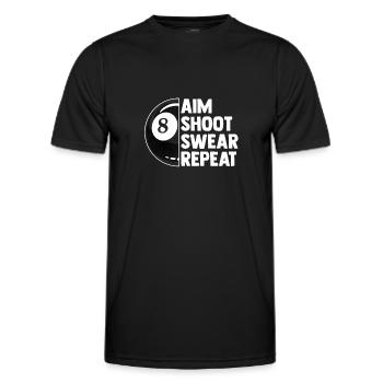 Billard 8 boules - T-shirt sport Homme - noir - Devant - AI Model Male 178 dark (178cm)