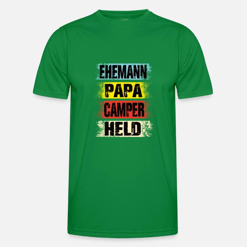 Ehemann Papa Camper Held Männer Funktions-T-Shirt