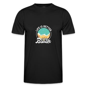 Strand - Männer Funktions-T-Shirt - Schwarz - Vorne - AI Model Male 178 dark (178cm)