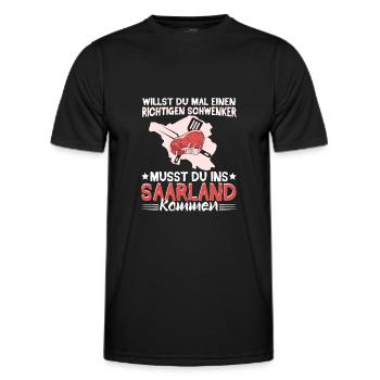 Saarland Saarländer Schwenker Schwenkgrill - Männer Funktions-T-Shirt - Schwarz - Vorne - AI Model Male 178 dark (178cm)