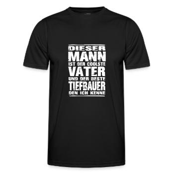 Vater und Tiefbauer - Männer Funktions-T-Shirt - Schwarz - Vorne - AI Model Male 178 dark (178cm)