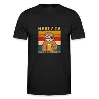 Faultier Hartz 4 und der Tag gehört dir Faultier - Männer Funktions-T-Shirt - Schwarz - Vorne - AI Model Male 178 dark (178cm)
