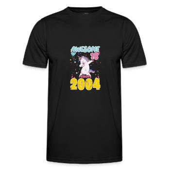 18th Birthday Unicorn - Men's Functional T-Shirt - black - Front - AI Model Male 178 dark (178cm)
