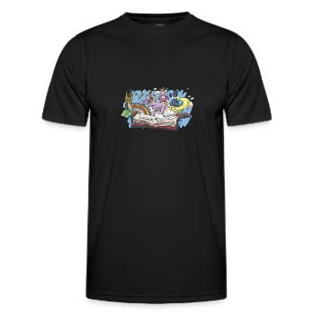 Bookworm Bookworm Book Reading - Men's Functional T-Shirt - black - Front - AI Model Male 178 dark (178cm)