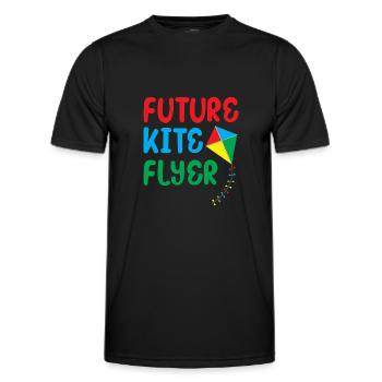 Future Kite Flyer - Sky Flying Children - Men's Functional T-Shirt - black - Front - AI Model Male 178 dark (178cm)