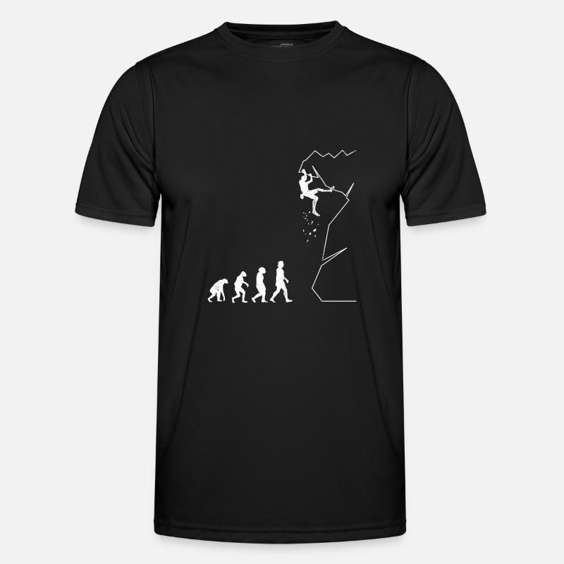 Klettern Bouldern Evolution Bergsteigen Kletterer - Männer Funktions-T-Shirt - Schwarz