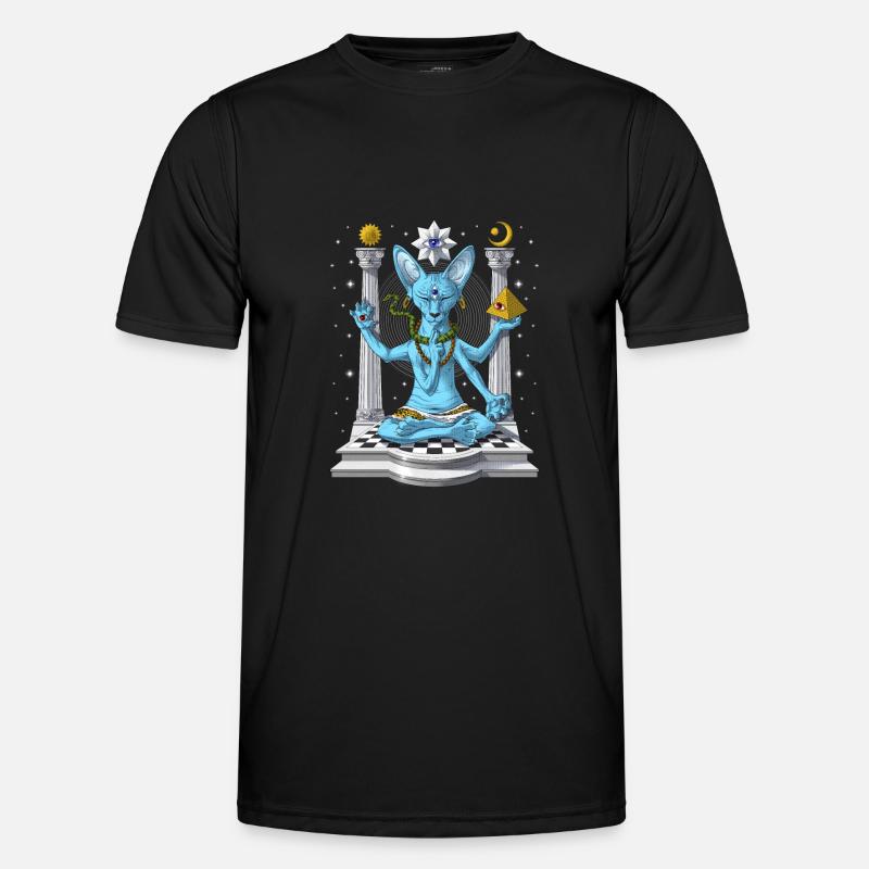 Sphynx Cat Psychedelic Shiva - Men's Functional T-Shirt - black