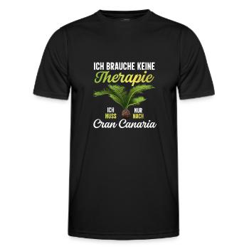 Gran Canaria keine Therapie Kanaren - Männer Funktions-T-Shirt - Schwarz - Vorne - AI Model Male 178 dark (178cm)