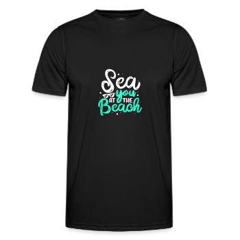 Strand - Männer Funktions-T-Shirt - Schwarz - Vorne - AI Model Male 178 dark (178cm)