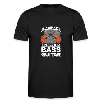 Basse Guitare Basse Guitare Basse Bassiste - T-shirt sport Homme - noir - Devant - AI Model Male 178 dark (178cm)