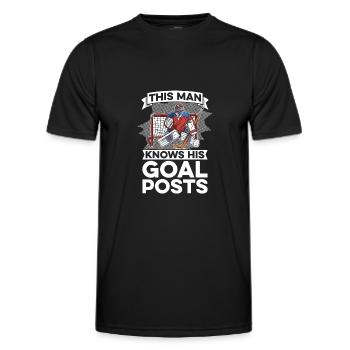 Eishockey Ice Hockey Torwart Torhüter Tormann - Männer Funktions-T-Shirt - Schwarz - Vorne - AI Model Male 178 dark (178cm)