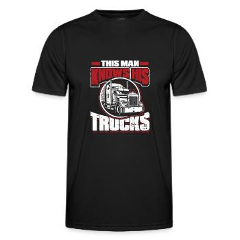 Truck Driver Truck Driver Truck Driver Trucker - Men's Functional T-Shirt - black - Front - AI Model Male 178 dark (178cm)