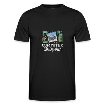 Computer Nerd Programmeur PC Cadeau informatique - T-shirt sport Homme - noir - Devant - AI Model Male 178 dark (178cm)