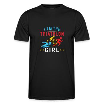 Triathlon Swim Bike Run Triathlete Sport Gift - Men's Functional T-Shirt - black - Front - AI Model Male 178 dark (178cm)