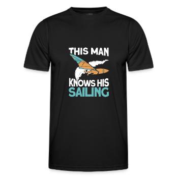 Seglen Segelboot Segler - Männer Funktions-T-Shirt - Schwarz - Vorne - AI Model Male 178 dark (178cm)