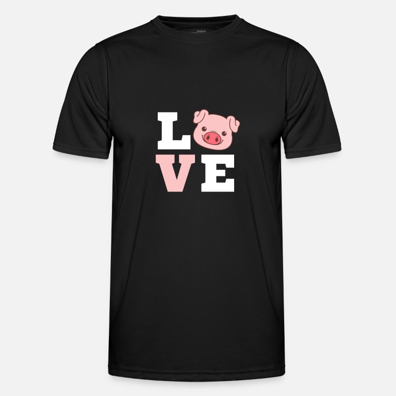 Schwein - Männer Funktions-T-Shirt - Schwarz