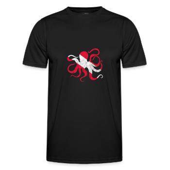 Octopus Octopus Octopus Octopus Sea Gift - Men's Functional T-Shirt - black - Front - AI Model Male 178 dark (178cm)