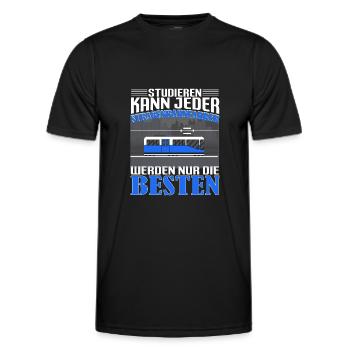 Straßenbahn Straßenbahnfahrer Studieren kann jeder - Männer Funktions-T-Shirt - Schwarz - Vorne - AI Model Male 178 dark (178cm)