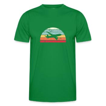 Avion rétro repérant Sunset Vintage avion Sunrise - T-shirt sport Homme - vert - Devant - AI Model Male 178 dark (178cm)