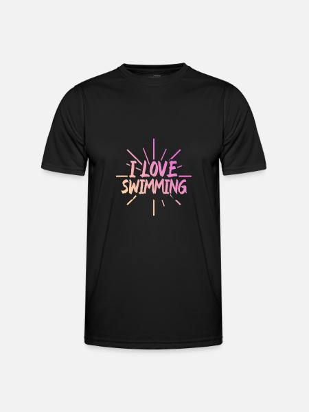 J’adore nager - T-shirt sport Homme - noir