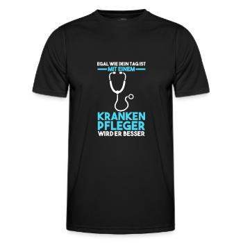 Krankenpflege Pflegekraft Krankenpfleger - Männer Funktions-T-Shirt - Schwarz - Vorne - AI Model Male 178 dark (178cm)