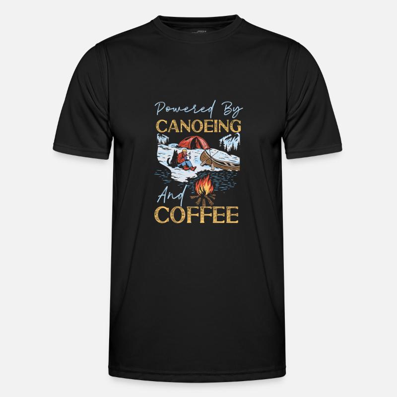 Canoe Canoeing Coffee Powered By - Men's Functional T-Shirt - black