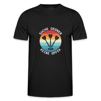Darts Player Search Opponents No Victims Darts - Men's Functional T-Shirt - black - Front - AI Model Male 178 dark (178cm)