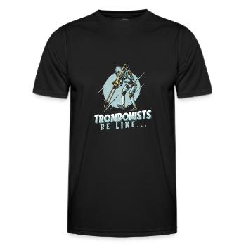 Trombone - T-shirt sport Homme - noir - Devant - AI Model Male 178 dark (178cm)