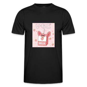 Japanisches japanisches Erdbeer - Männer Funktions-T-Shirt - Schwarz - Vorne - AI Model Male 178 dark (178cm)