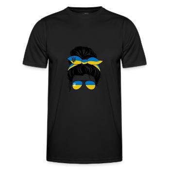 Ukraine Girl Stirnband Starke Frau Dutt Ukraine - Männer Funktions-T-Shirt - Schwarz - Vorne - AI Model Male 178 dark (178cm)
