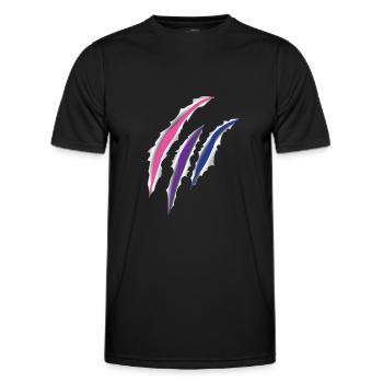 Bisexual Bi Pride Flag Scratch - Männer Funktions-T-Shirt - Schwarz - Vorne - AI Model Male 178 dark (178cm)
