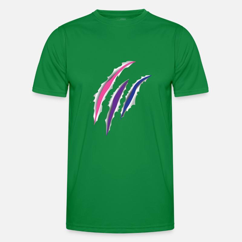 Bisexual Bi Pride Flag Scratch Männer Funktions-T-Shirt