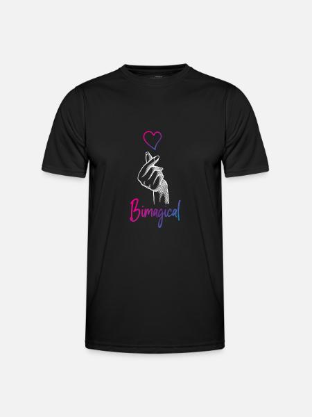 Bisexual Bi Pride Flag Pun - Men's Functional T-Shirt - black