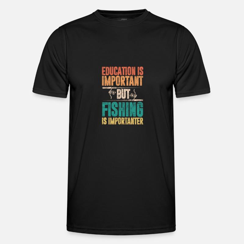 Angler - Männer Funktions-T-Shirt - Schwarz
