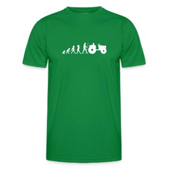 Farmer Rancher Drive Evolution Of Tractor - Men's Functional T-Shirt - kelly green - Front - AI Model Male 178 dark (178cm)