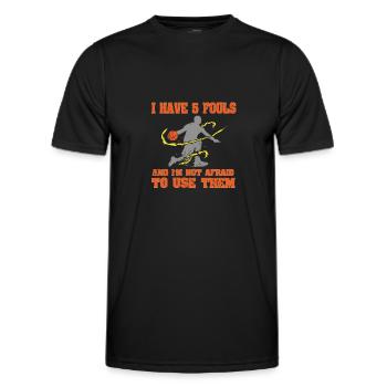 I Have 5 Fouls lustiger Basketball Spieler Spruch - Männer Funktions-T-Shirt - Schwarz - Vorne - AI Model Male 178 dark (178cm)