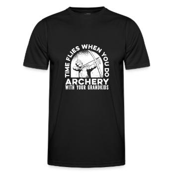 Tir à l’arc Flèche Tir à l’arc Tir à l’arc - T-shirt sport Homme - noir - Devant - AI Model Male 178 dark (178cm)