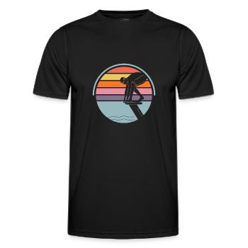 Swimming Sports Swimming pool Swimmers Swimming Lie - Men's Functional T-Shirt - black - Front - AI Model Male 178 dark (178cm)