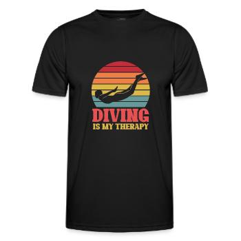 Sports de natation Piscine Nageurs Natation Lie - T-shirt sport Homme - noir - Devant - AI Model Male 178 dark (178cm)