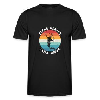 Tennis Search Opponents No Victims Tennis Players - Men's Functional T-Shirt - black - Front - AI Model Male 178 dark (178cm)