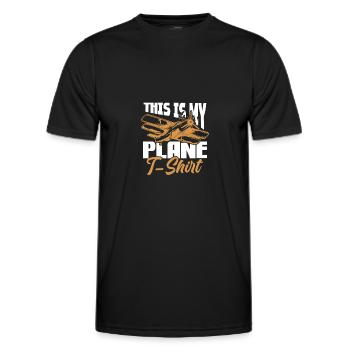 Pilot Flugzeug Fliegen Flieger Geschenk - Männer Funktions-T-Shirt - Schwarz - Vorne - AI Model Male 178 dark (178cm)
