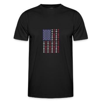 Pilot Flugzeug Fliegen Flieger Geschenk - Männer Funktions-T-Shirt - Schwarz - Vorne - AI Model Male 178 dark (178cm)