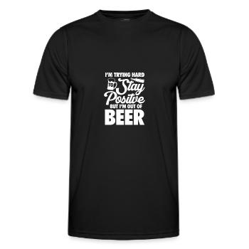 Bière - T-shirt sport Homme - noir - Devant - AI Model Male 178 dark (178cm)
